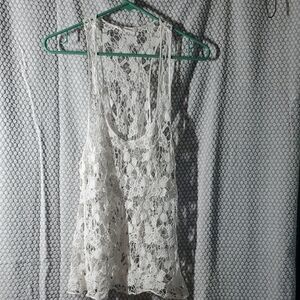 Love Tree White Lace Overlay